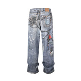 Y2K Chain Frayed Jeans